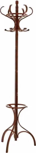Maison by Premier Classic Lacquered Wood Floor Standing Coat Stand with Distributed Point Hooks in Brown