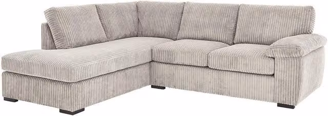 Furniture786ltd Amalfi L-Shape Fabric Corner Sofa in Beige and White
