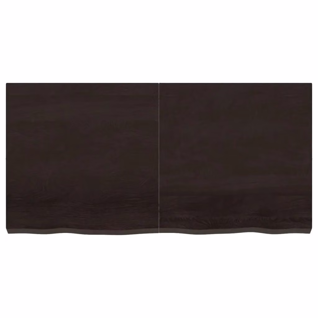 Berkfield Home Bathroom Countertop, Treated Solid Wood, Dark Brown and Grey, W: 120 cm, D: 60 cm, H: 2-6 cm – 2