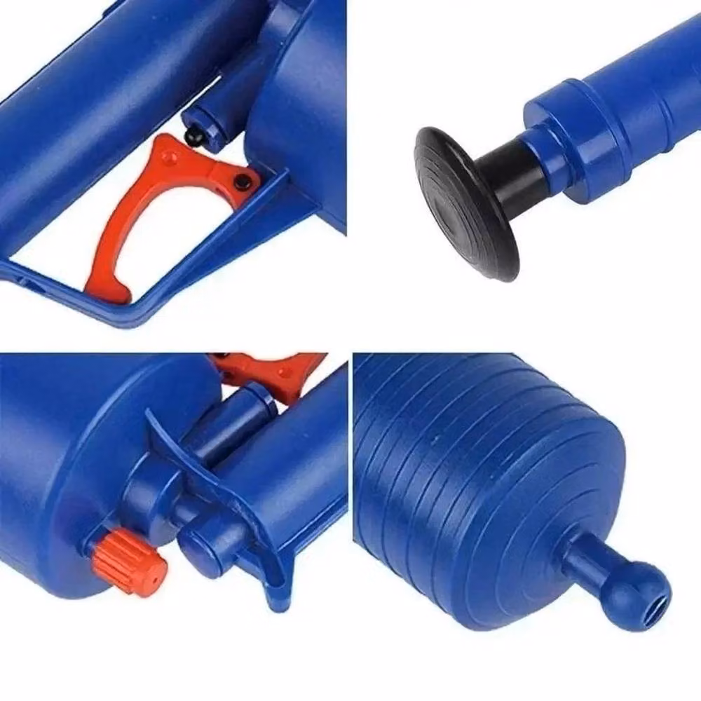 KORVIXA Air Pump Drain Blaster Toilet Plunger, Blue, H 100 cm x W 15 cm x D 15 cm – 5