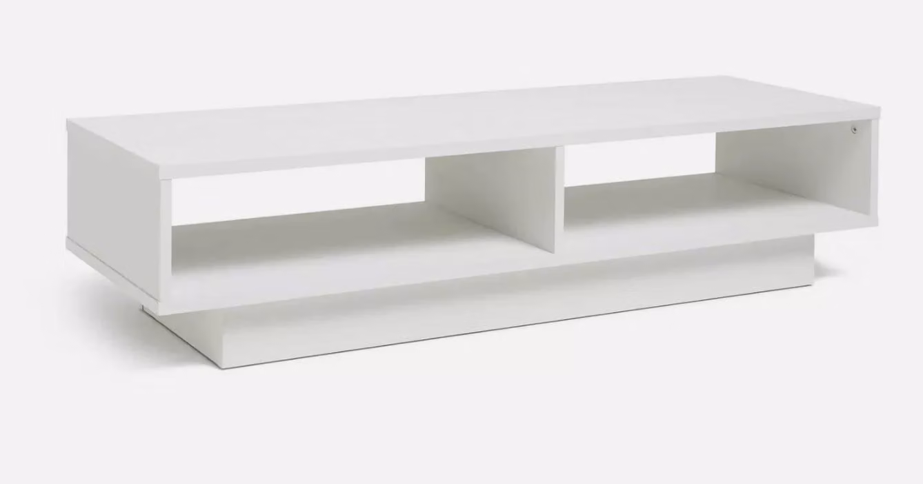 Habitat Cubes Modern White Matt MDF TV Unit W/D/H: 120 x 40 x 30 cm