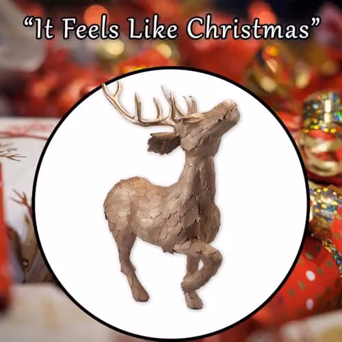 VFM e-Store Gold Christmas Standing Deer Decoration, H 53 cm x W 16 cm – 7