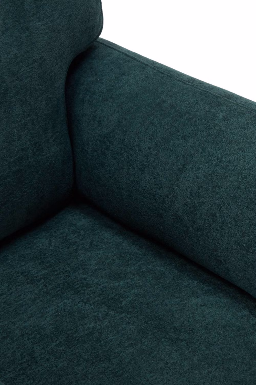 Living and Home Green Chenille Upholstered Armchair with Footstool – 5