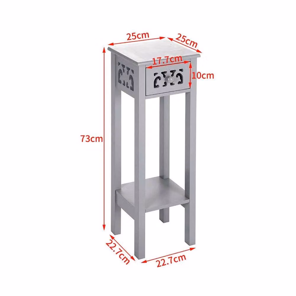 KORVIXA Grey Slim Tall Hallway and Bedroom Stand W/D/H: 73 x 100 x 100 cm – 2