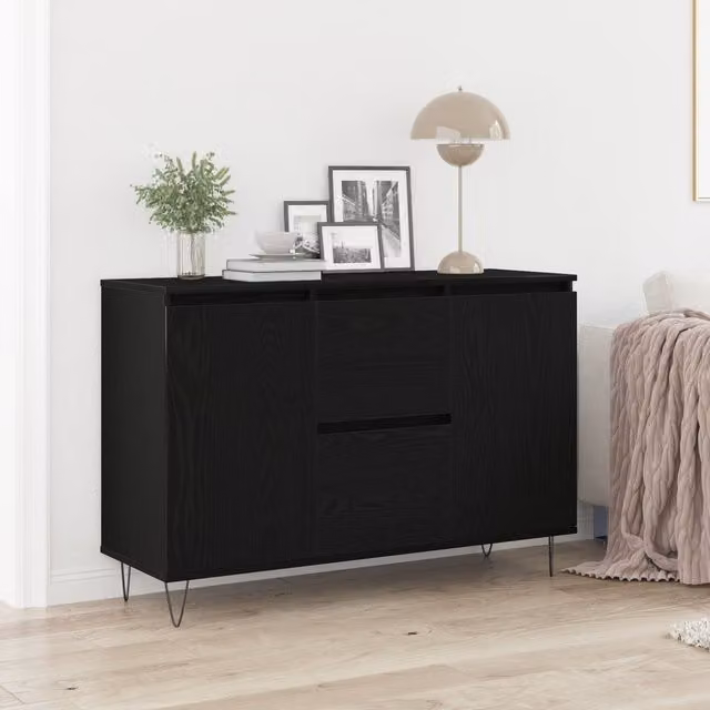 Berkfield Home 101 Sideboard in Black Oak, W/D/H: 5 x 35 x 70 cm – 1