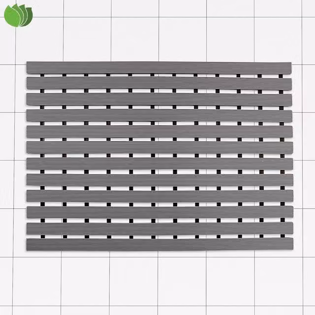 Oseasons Non-Slip Quick-Drying Slatted Shower Mat in Grey, W/D/H: 61 x 43 x 1 cm