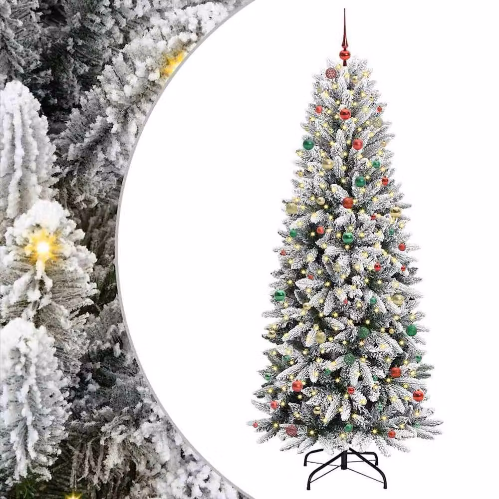 Berkfield Home Artificial Christmas Tree with 300 White LEDs, W/D/H: 93 x 93 x 240 cm – 2