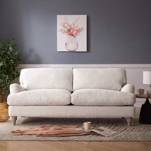 Halo 3-Seater Sofa in White Linen