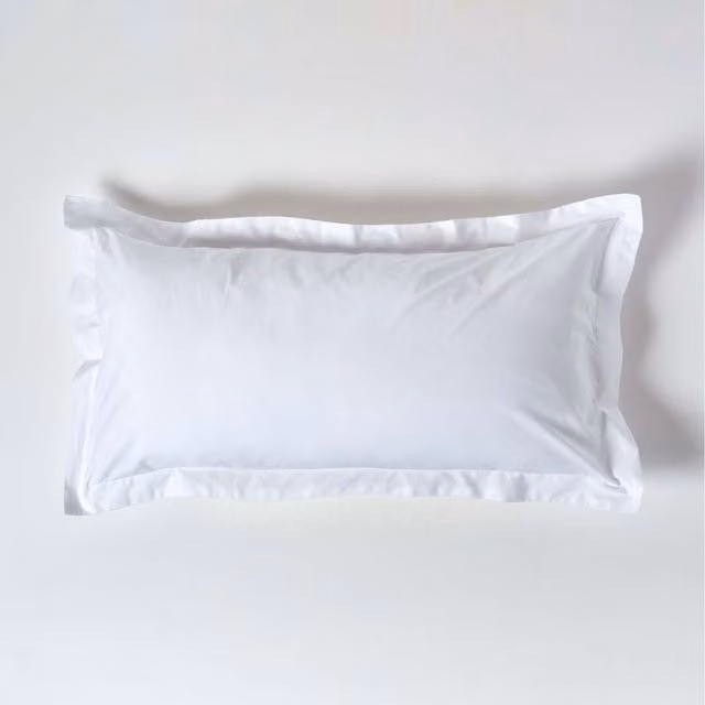 Homescapes 200 Thread Count White Combed Cotton Percale Pillowcase