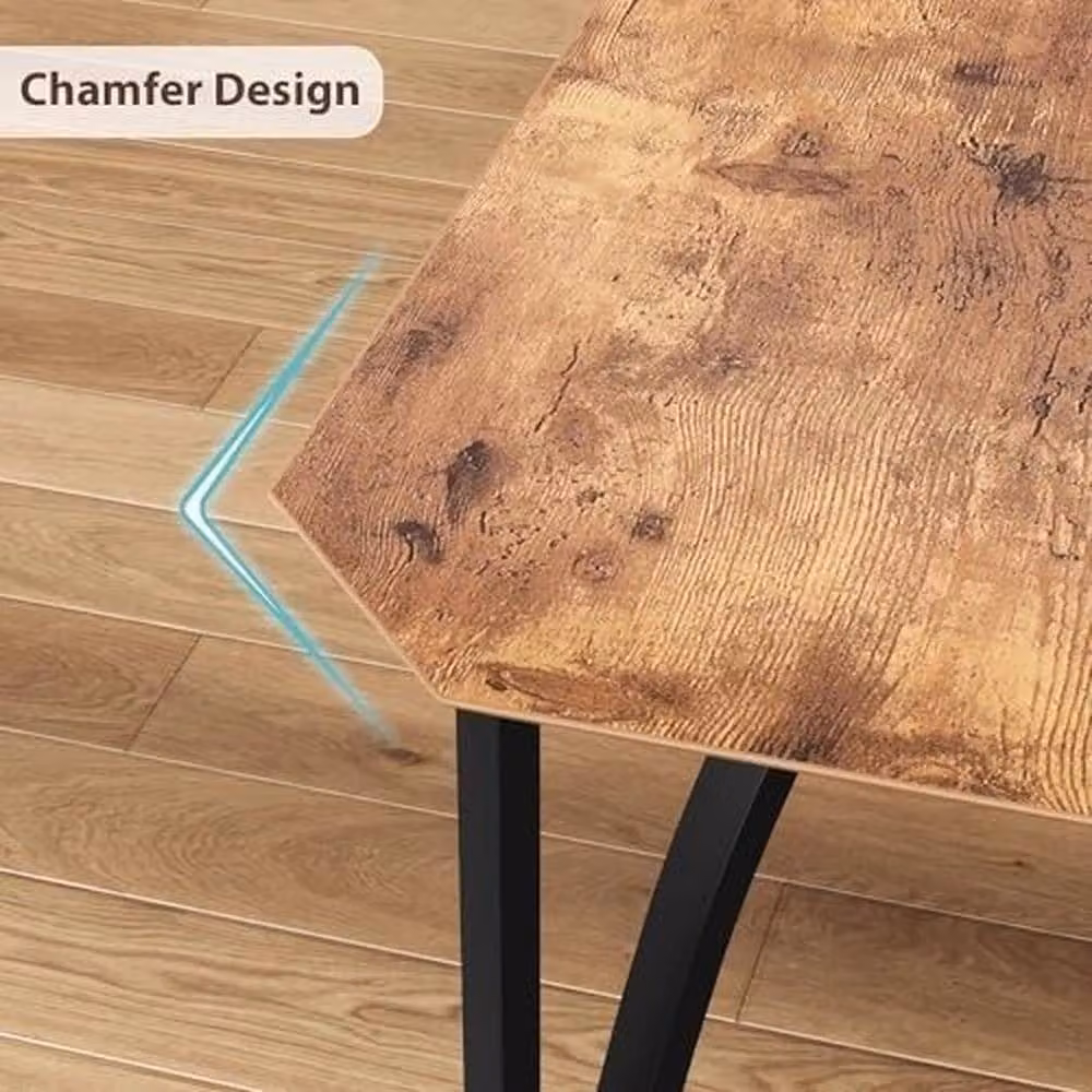 VOGREX 3 Piece Black Wood Kitchen Dining Table Set for 2 Adults – 4