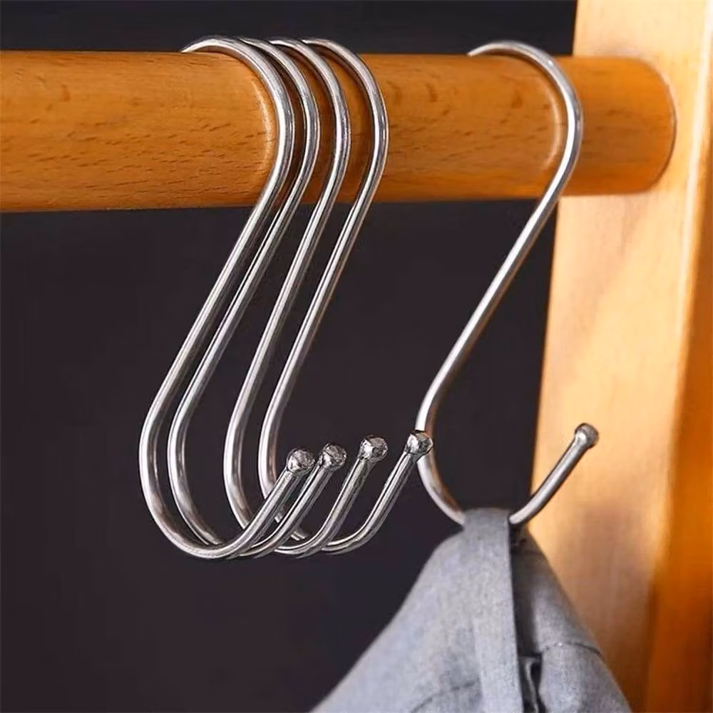 SPETLEK 20 Pack Large Stainless Steel Metal S Hooks for Clothes Hangers in Silver – 4