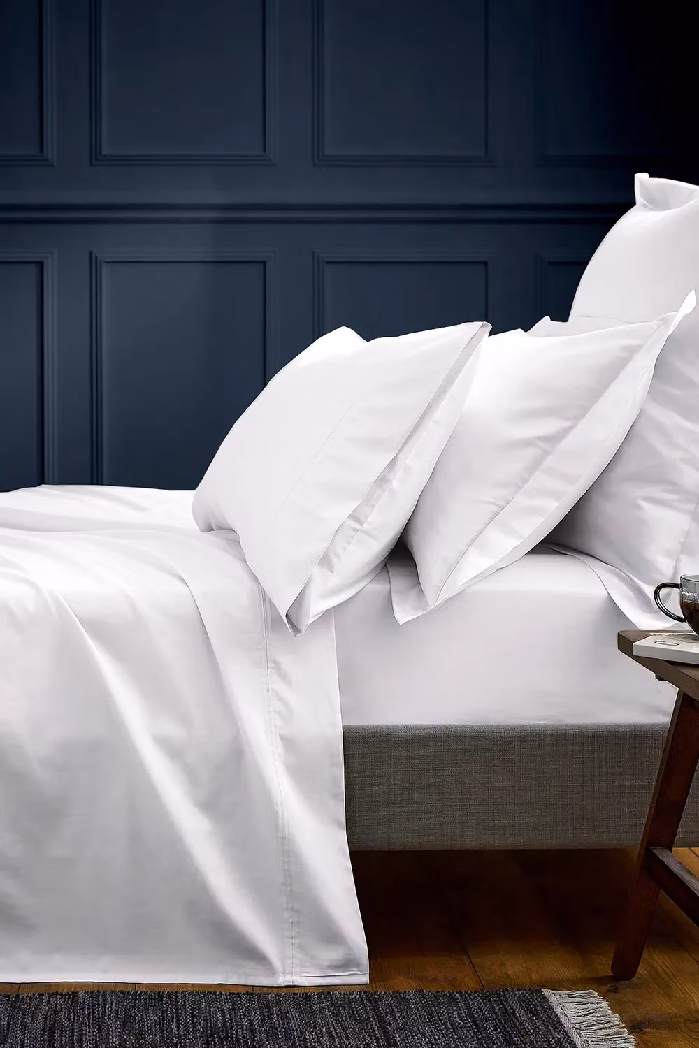 Bedeck of Belfast 1951 Luxury 600 Thread Count Egyptian Cotton Super King Fitted Sheet, White, W/D/H: 200 x 200 cm – 2