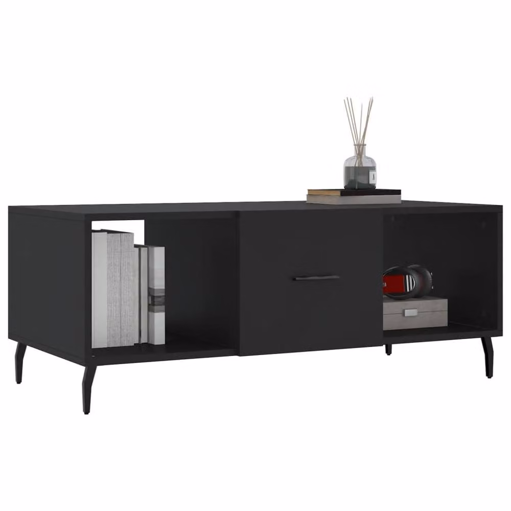 Berkfield Home Modern Black Coffee Table, W/D/H: 102 x 50 x 40 cm – 3