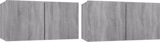 Berkfield Home Grey Sonoma Hanging TV Cabinet, 2 Piece Set, W/D/H: 60 x 30 x 30 cm – 1
