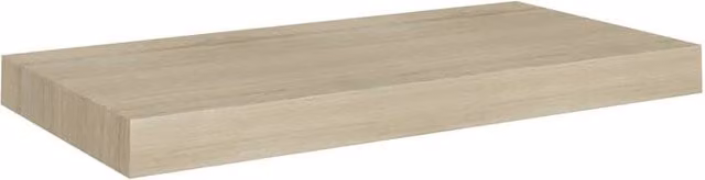 Berkfield Home Set of 4 Durable Floating Wall Shelves in Light Oak, W: 50 cm, D: 23 cm, H: 3.8 cm