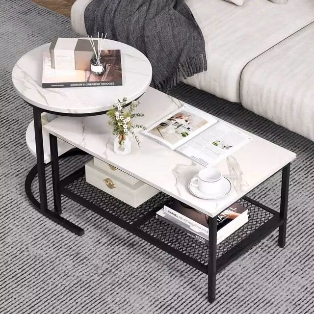 VOGREX White Extra Long Behind Sofa Entry Console Table, Width: 100 cm