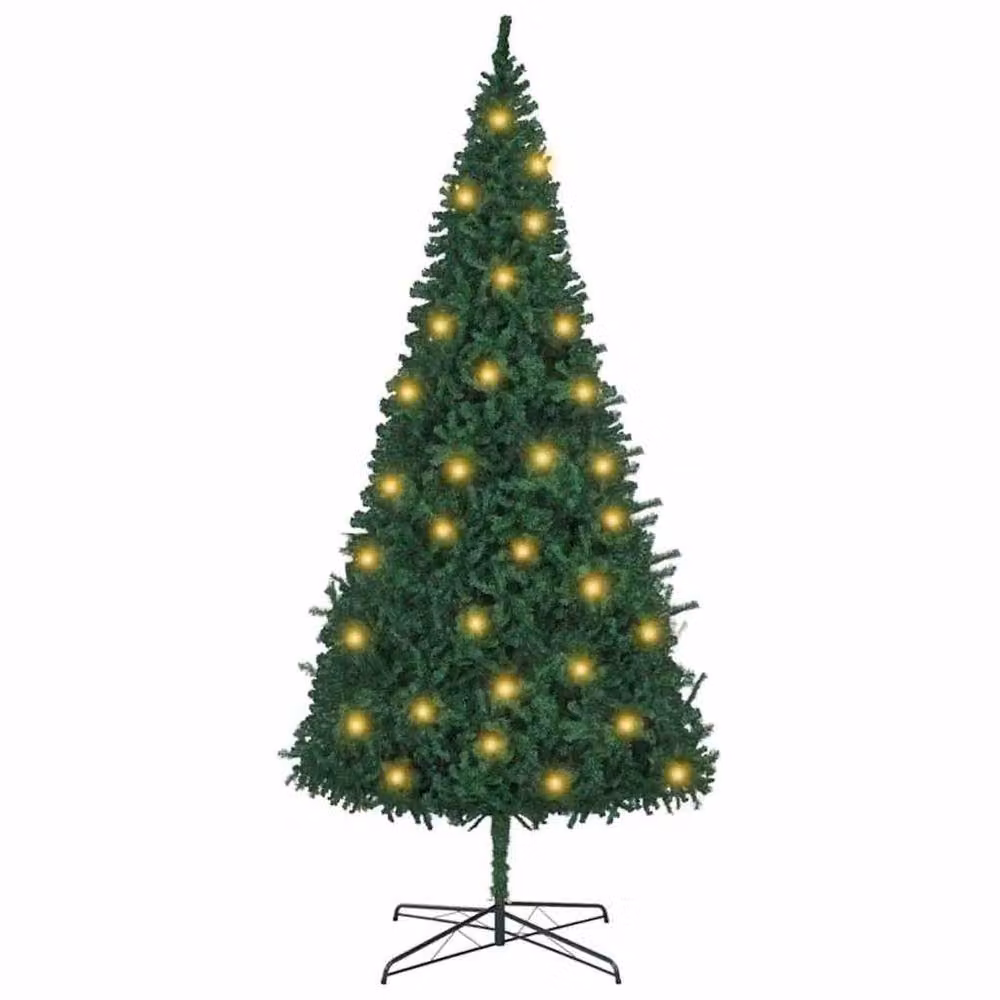 Berkfield Home Green PVC Christmas Tree with Decorative String Lights, Height: 400 cm – 2