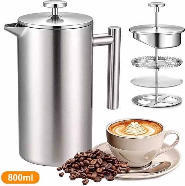 SPETLEK Stainless Steel Round Coffee and Tea Filter, Silver, 800ml – 1
