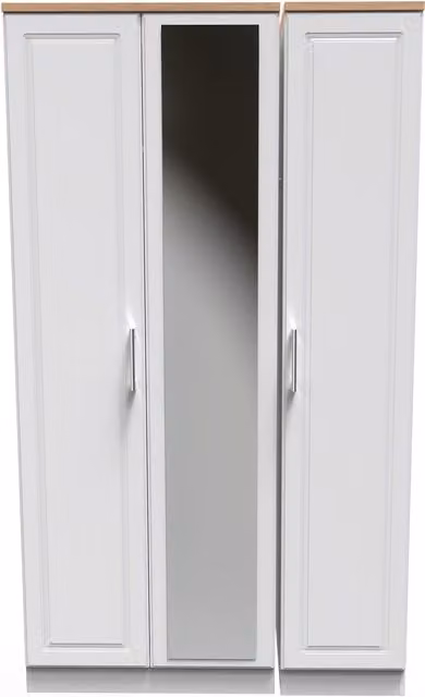 Ready Assembled 2 U Norfolk Tall Triple Mirror Wardrobe in White
