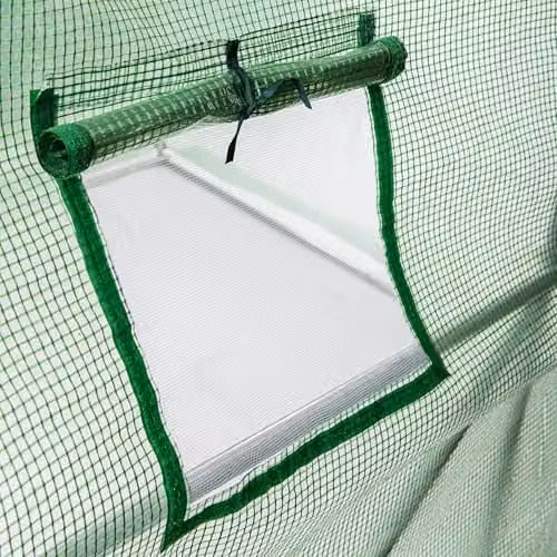 Garden Grow Greenhouse Polytunnel with Powder Coated Steel Frame and Netted Windows, W/D/H: 200 x 200 x 192.96 cm – 2