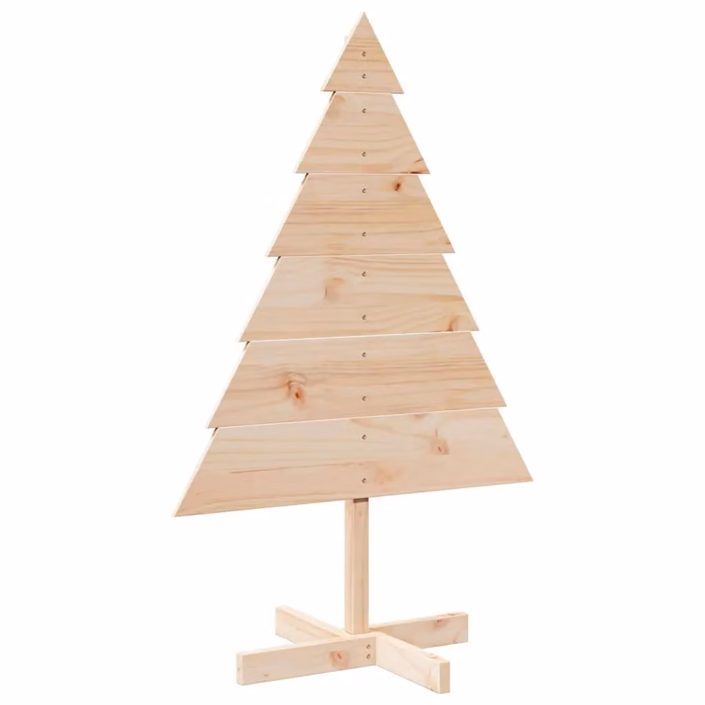 Berkfield Home Rustic Brown Solid Wood Freestanding Christmas Tree, Height: 110 cm – 2