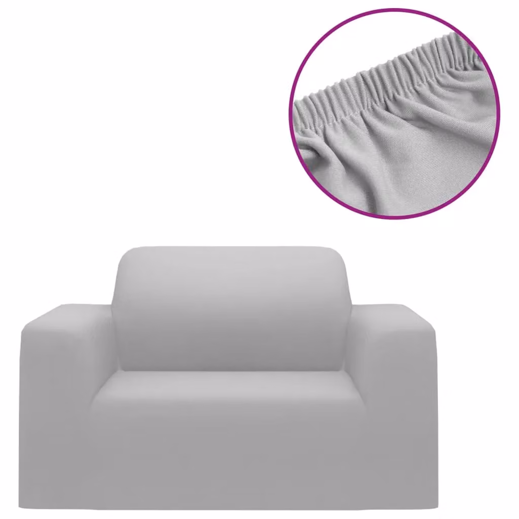 Berkfield Home Stretch Couch Slipcover in Grey Polyester Jersey – 2