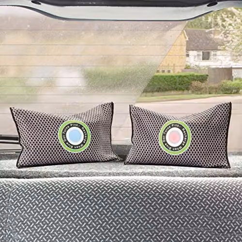 mysmartbuy 2 x Reusable Dehumidifier Bags with Moisture Indicator in Grey, L16 x W10.5 x D3 cm – 2