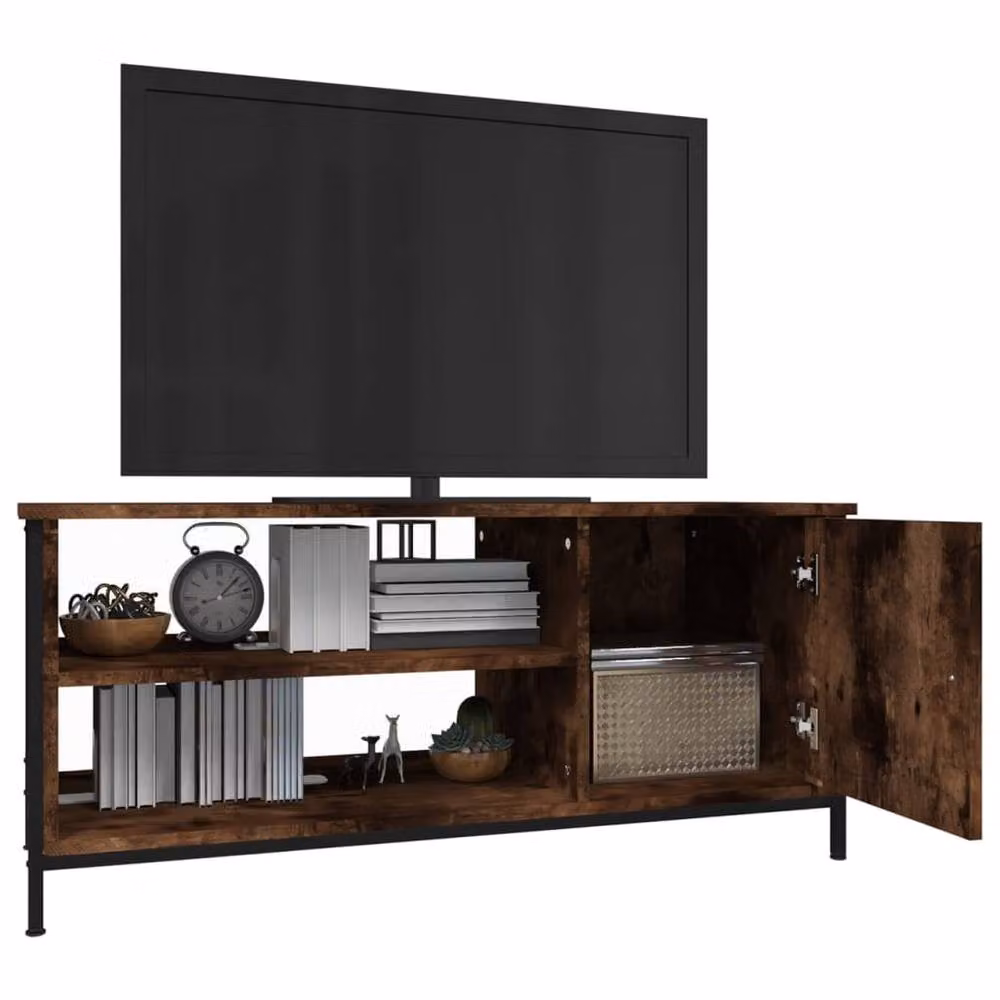 Berkfield Home Smoked Oak TV Cabinet in Brown, W/D/H: 100 x 40 x 45 cm – 3