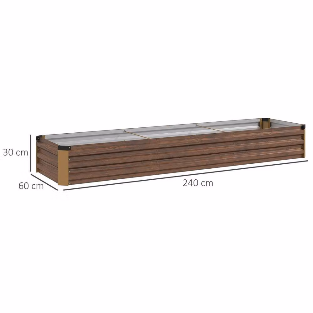 KORVIXA Brown Galvanised Steel Raised Garden Bed W/D/H: 60 x 60 x 30 cm – 2