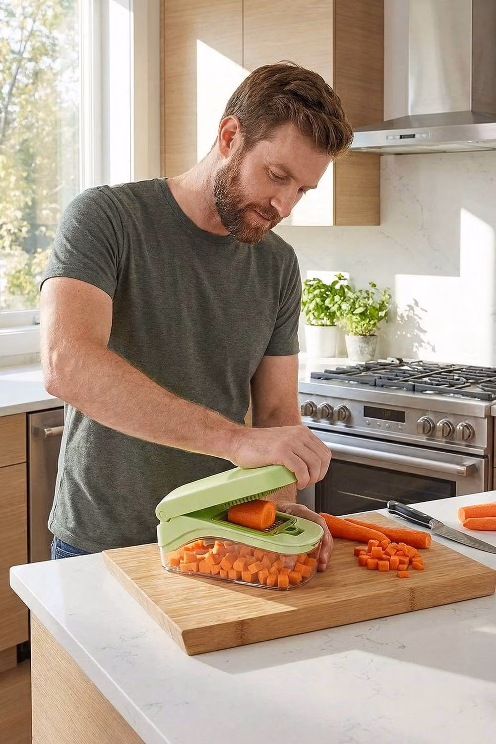 Living and Home 17-in-1 Multi-functional Kitchen Vegetable Chopper, Slicer, Cutter and Mandoline Grater in Green – 3