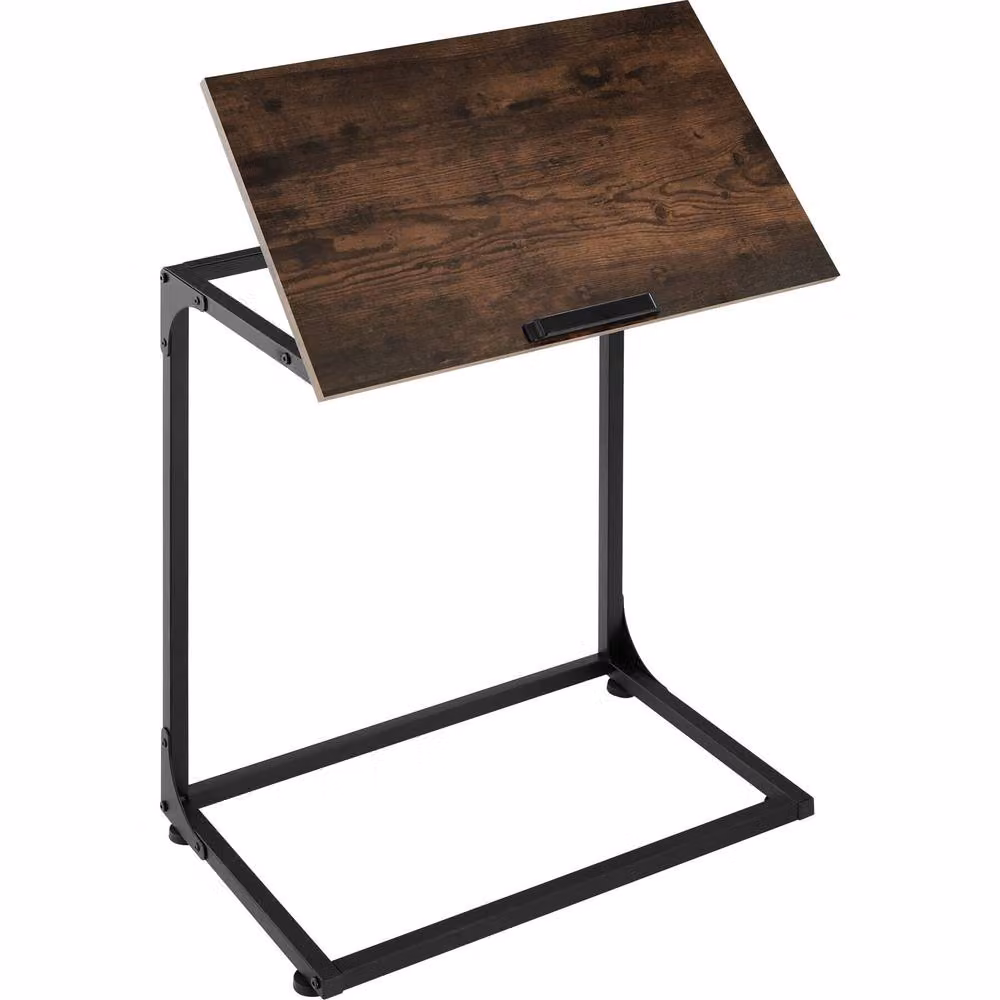 tectake Ruston Industrial Bedside Table in Dark Brown – 8