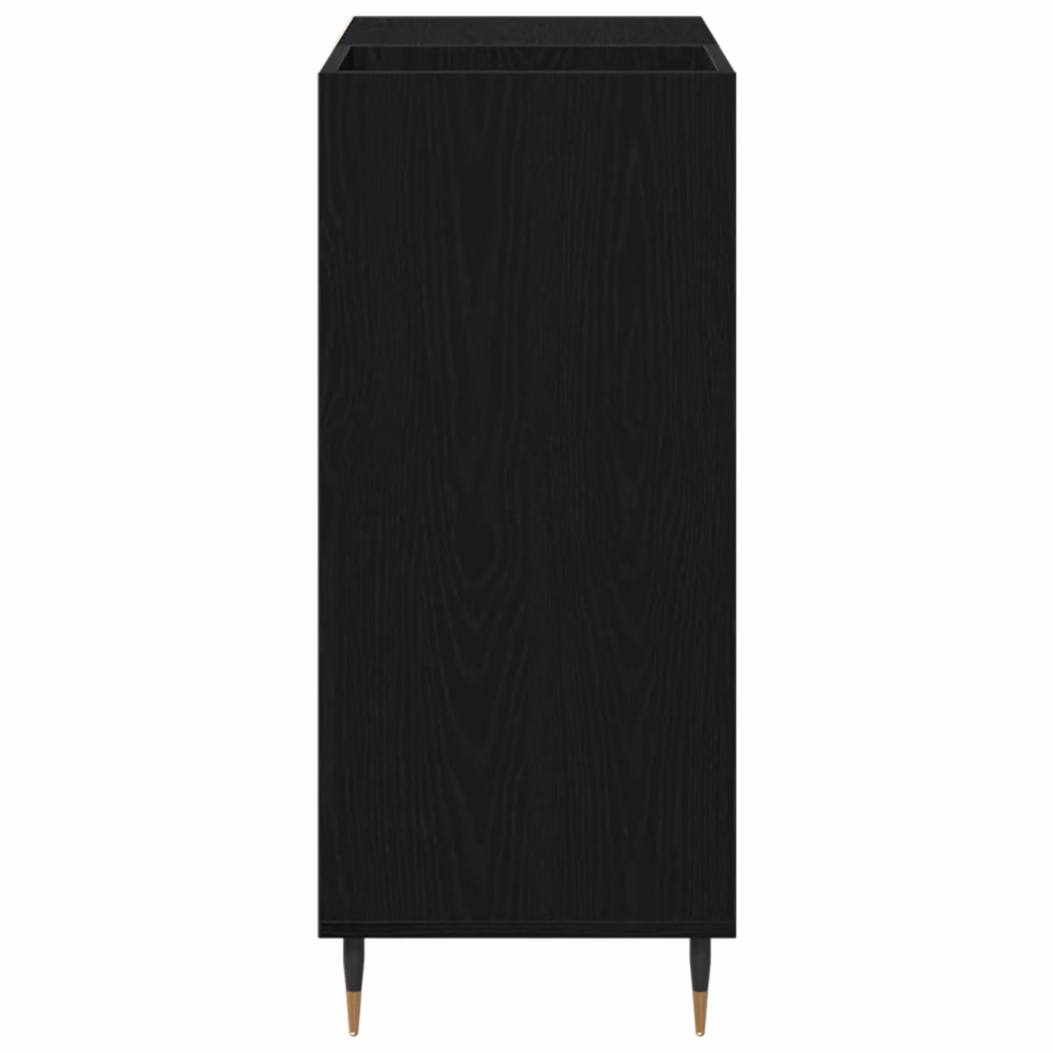 Berkfield Home Black Oak Record Cabinet with Media Compartments, W/D/H: 84.5 x 38 x 89 cm – 4