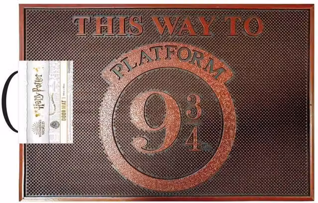 Harry Potter This Way To Platform 9 3/4 Rubber Door Mat, Brown, W: 60 cm, D: 40 cm – 1