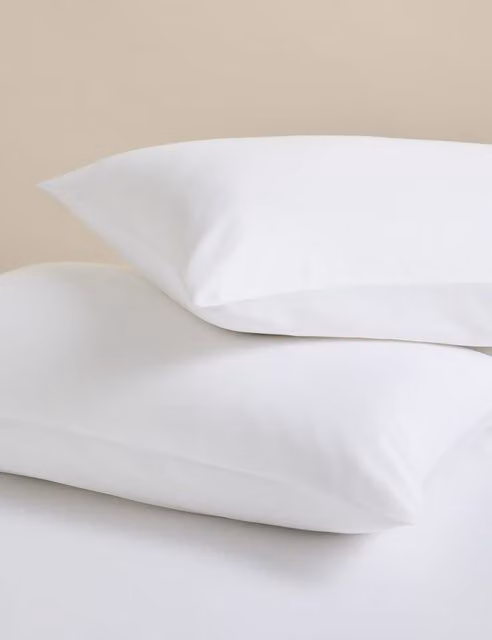 M&S Rest & Renew 2 Pack Breathable Pure Cotton Pillowcases in White