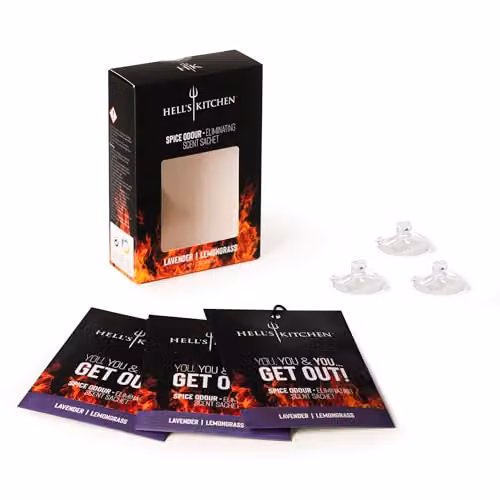 Hell's Kitchen Lavender and Lemongrass Scented Sachets, Black, 6 Pack