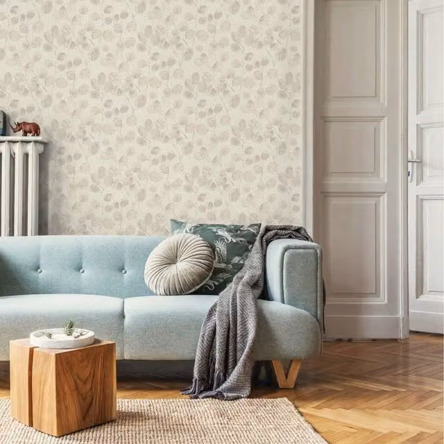 Holden Decor Opus Eucalypto Leaves Botanical Garden Floral Wallpaper in Beige
