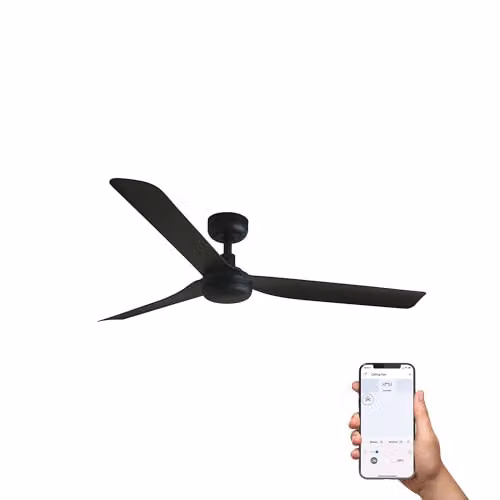 Netlighting Punt Medium 3 Blade Ceiling Fan in Black with Tuya Smart App Control – 1