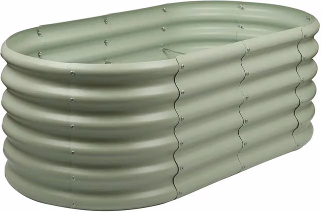 Harbour Housewares Raised Garden Bed in Green, Galvanised Steel Bottomless Planter, W/D/H: 120 x 60 x 45 cm – 3