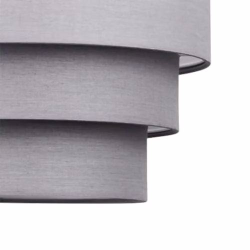 First Choice Lighting Modern Grey Fabric 3 Tier Cylinder Ceiling Light Shades, W/D/H: 24 x 24 x 30 cm – 2
