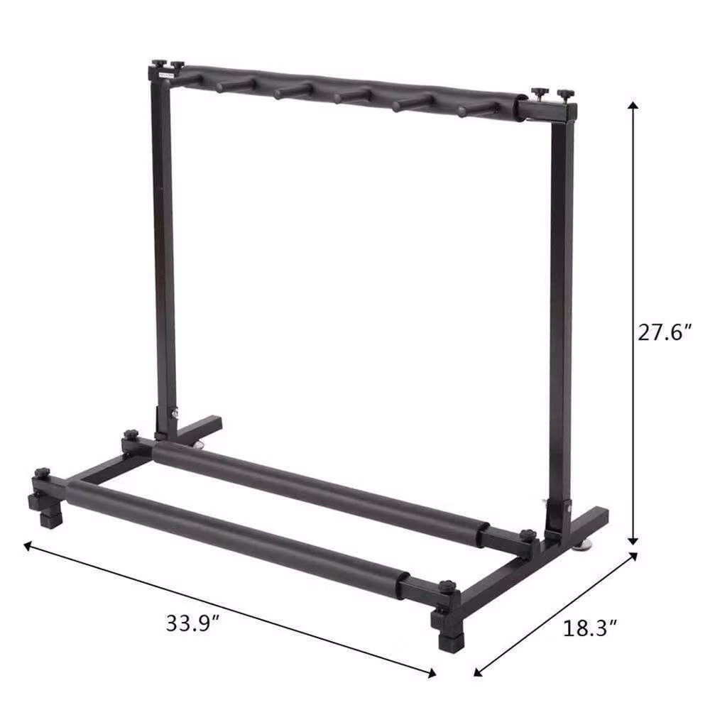 Nordara 5-Way Multi Guitar Rack Stand in Black Metal, W: 50 cm, H: 70 cm – 2