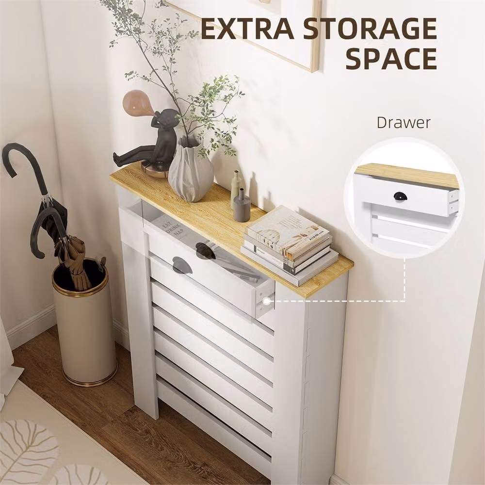 Kelvenix 78-Heating Radiator Cover with Drawer in White, W/D/H: 100 x 40 x 100 cm – 3
