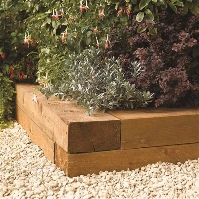 Cheshire Deluxe Light Oak Timber Planter Blocks in Brown