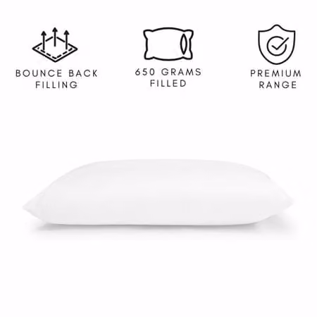 Absolute Home Textiles Pack of 2 White Microfibre Bounce Back Pillows for Adults
