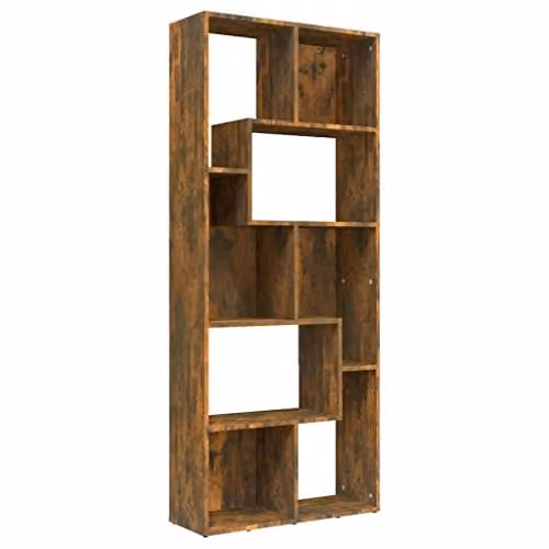 vidaXL Modern Book Cabinet in Brown MDF, W/D/H: 67 x 24 x 161 cm