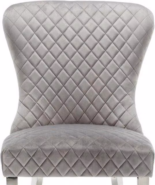 Modernique Bianca Velvet Chairs in Grey, Set of 2