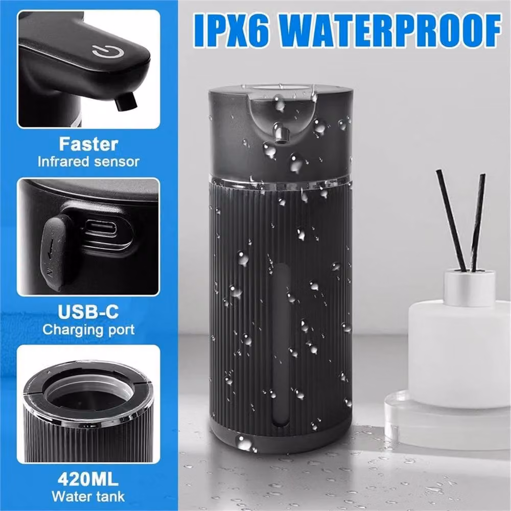VOGREX Black Touchless Automatic Electric Soap Dispenser 420ml – 5