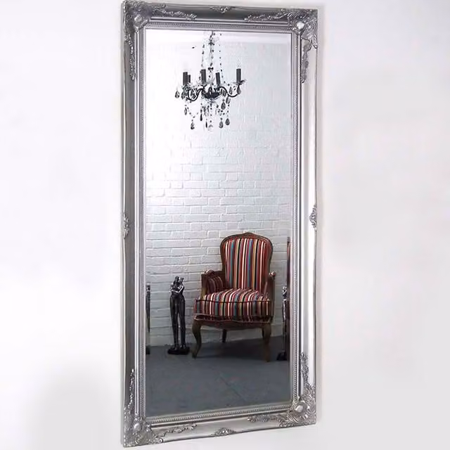 MirrorOutlet Thornton Classic Full Length Wall Mirror, Silver, W: 61.0 cm, H: 170.0 cm