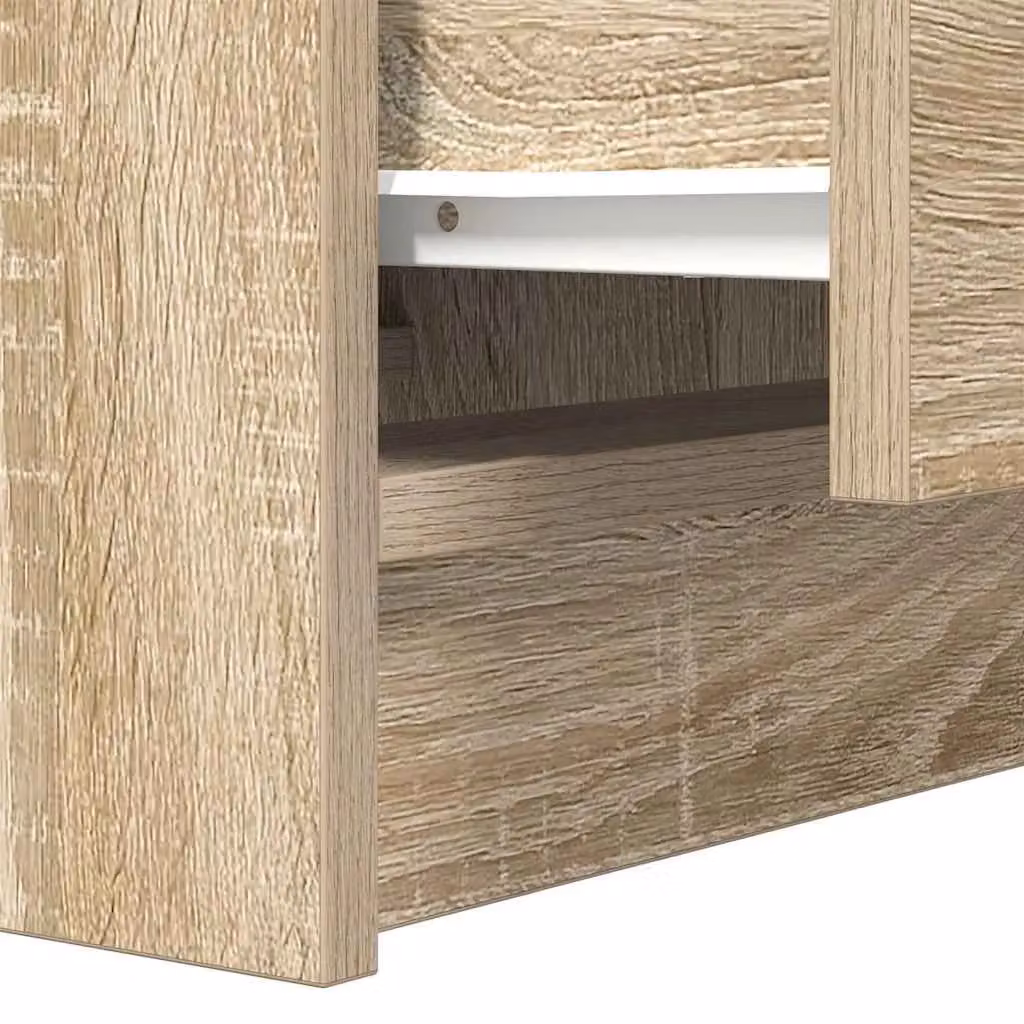 Berkfield Home Set of 2 Bedside Cabinets with 2 Drawers in Sonoma Oak Brown, W/D/H: 38 x 34 x 80 cm – 3