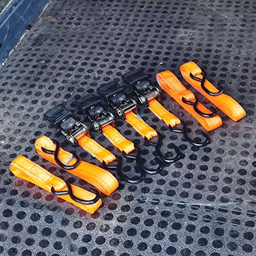 Kingfisher Orange Ratchet Straps, Pack of 4, 1-Inch x 15 ft – 2