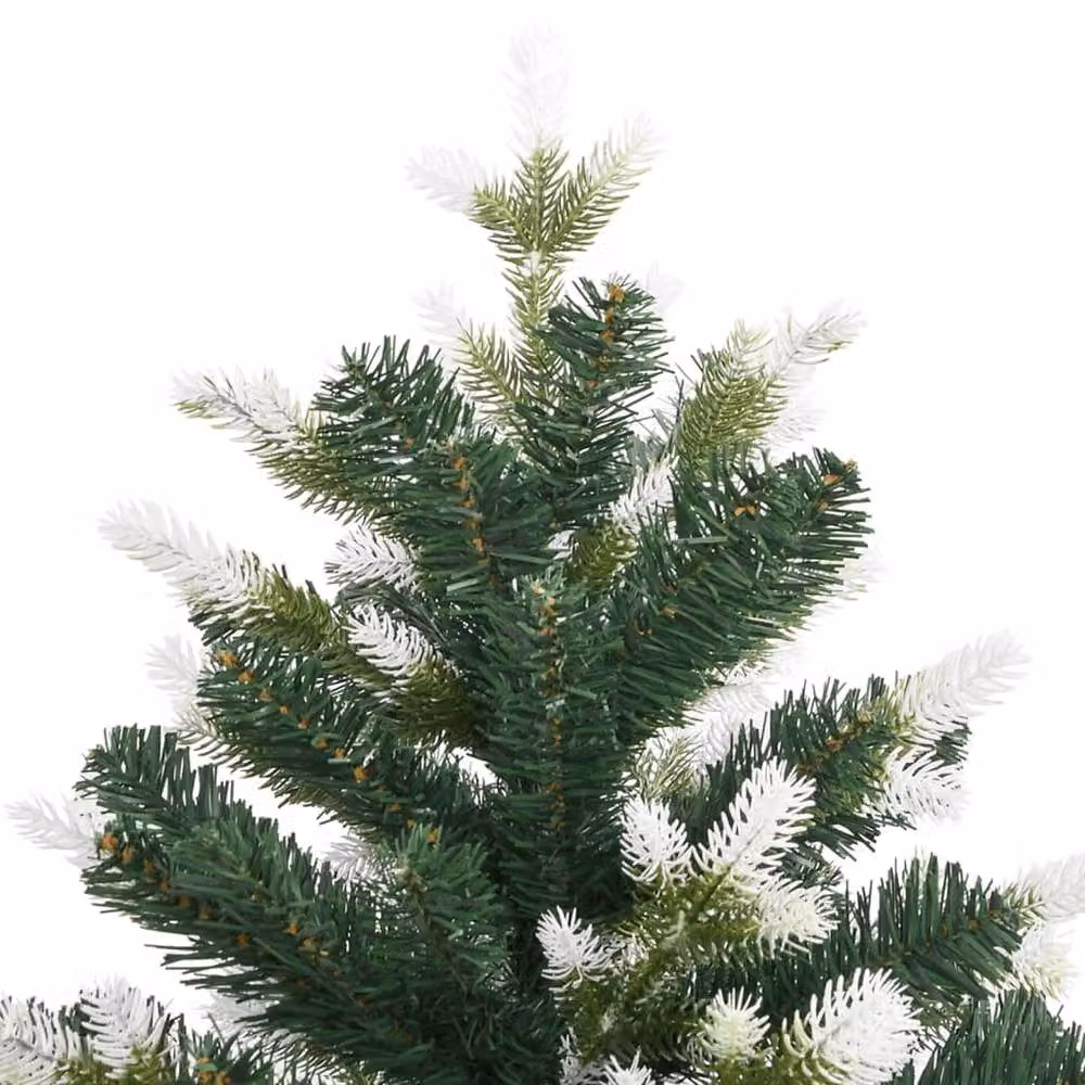 Berkfield Home Beautiful Artificial Hinged Christmas Tree with Flocked Snow in Green and White, Height: 240 cm – 5
